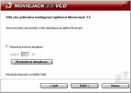MovieJack 3.5 - nastavení: aktualizace