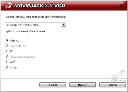 MovieJack 3.5 - nastavení: čtecí mechanika