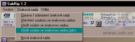 Subrip uložení souboru se znakovou sadou