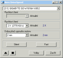 Gigabyte GO-W1616A - rychlost čtení DVD silent