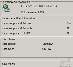 Sony DRU-810A - UDF na CD