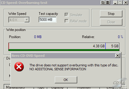 Pioneer DVR-110 - CDspeed overburn DVD-R