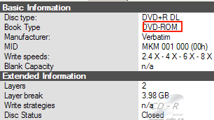 Pioneer DVR-212 - Book Type na DVD+R DL