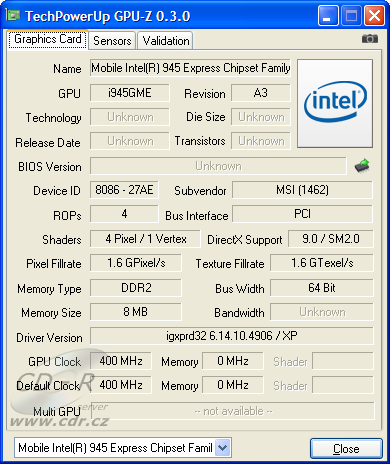 MSI Wind U100: GPU-Z