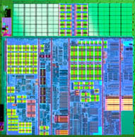 Jedno jádro čtyřjádrového procesoru AMD Athlon II X4
