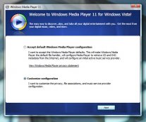 WMP 11 beta: uvítací obrazovka