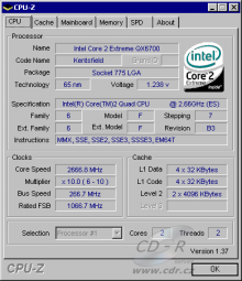 CPU-Z 1.37 - C2XE QX6700 na Windows 2000 Professional