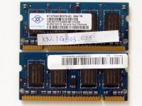 Nvidia Ion - Acer AspireRevo R3600: Paměti SO-DIMM Nanya 2×1 GB DDR2-800 CL5