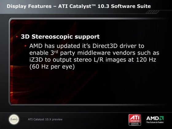 Prezentace ATI Catalyst 10.3 - 3D Stereoscopic support