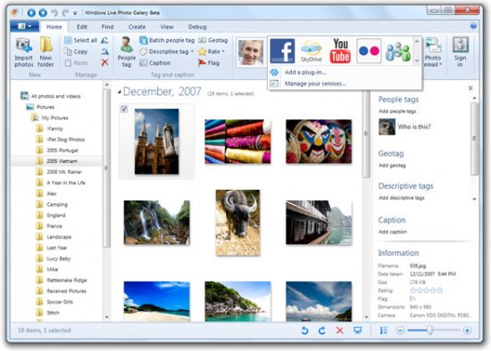 Windows Live Essentials 2011 - sdílení