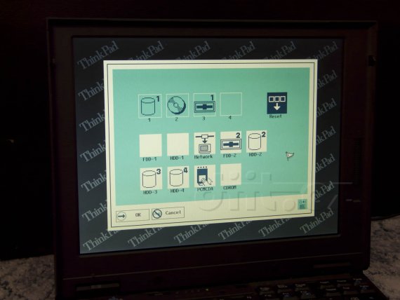 IBM ThinkPad 600 - Easy-Setup - nastavení pořadí bootování