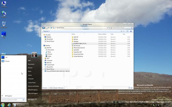 Windows 8 - Plocha, průzkumník, vypnuté Metro, Ribbon, hranaté okraje oken