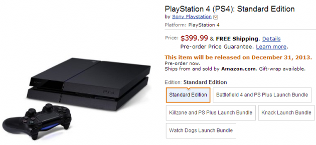 Amazon Playstation 4 pre-order