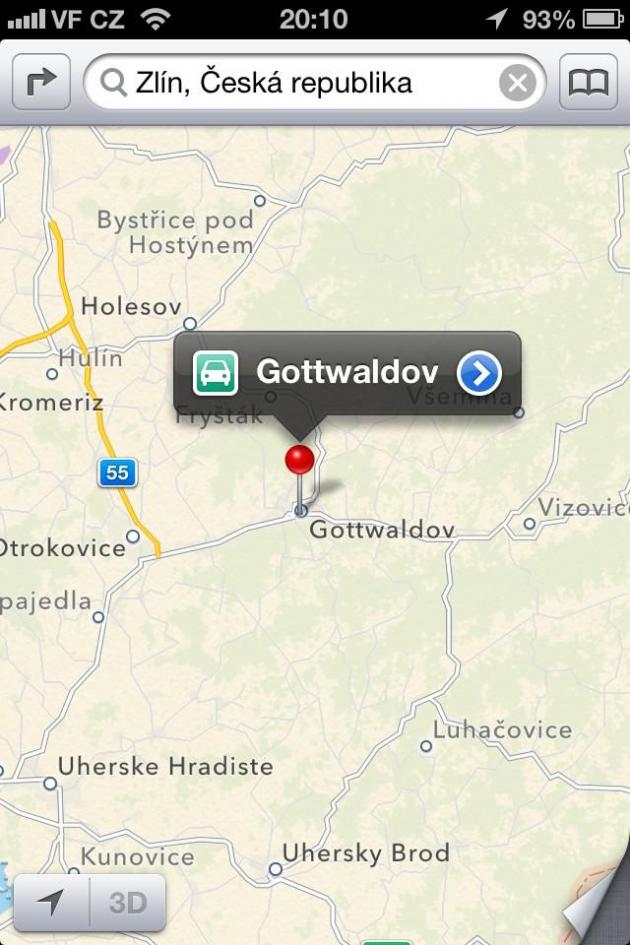 Apple maps Gottwaldov