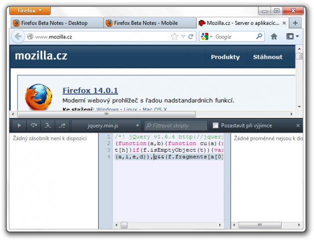 Firefox 15 - JavaScript Debugger