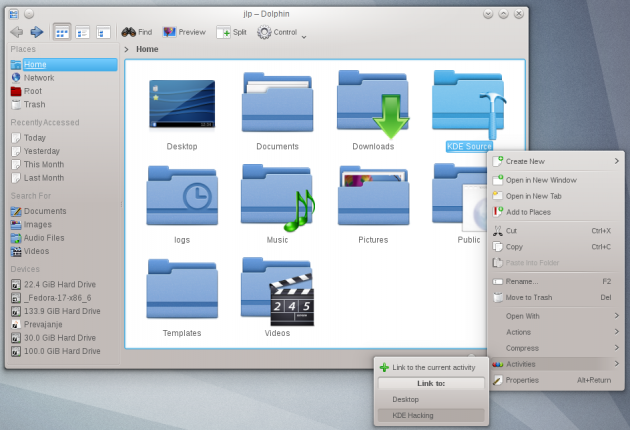 KDE 4.9 aktivity_