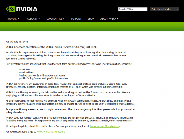 nvidia forums down