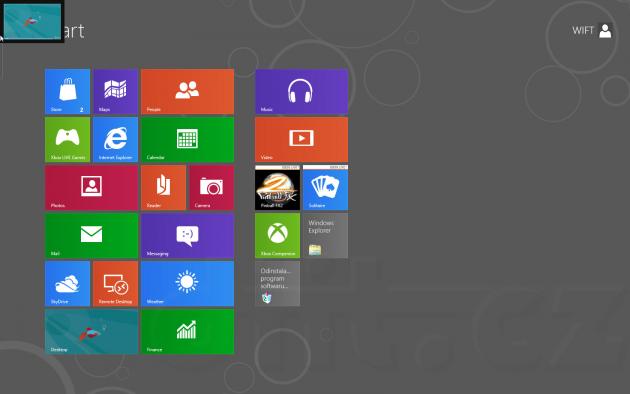 Windows 8 Consumer Preview - přepnutí na předchozí aplikaci v horním rohu