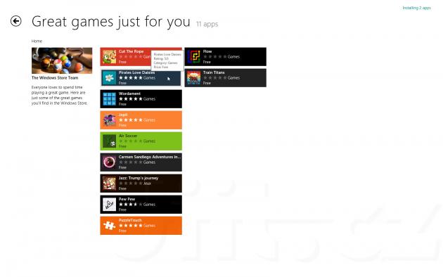 Windows 8 Consumer Preview - hry ve Store