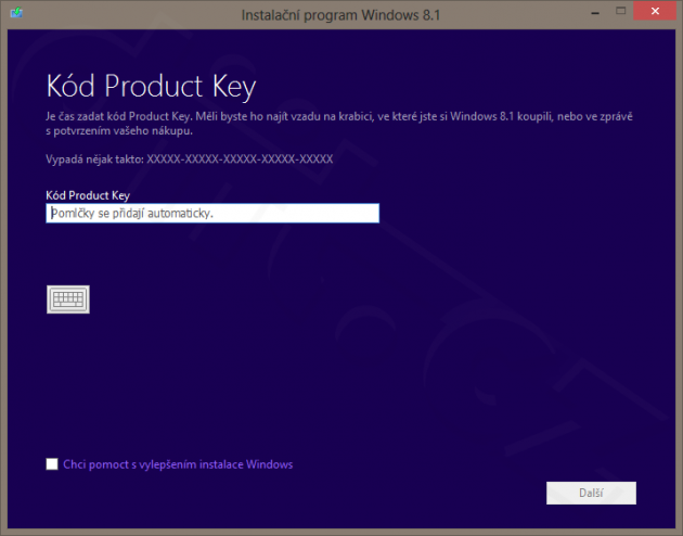 Instalační program Windows 8.1