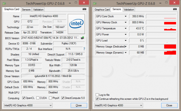 Intel HD Graphics 4000 - GPU-Z