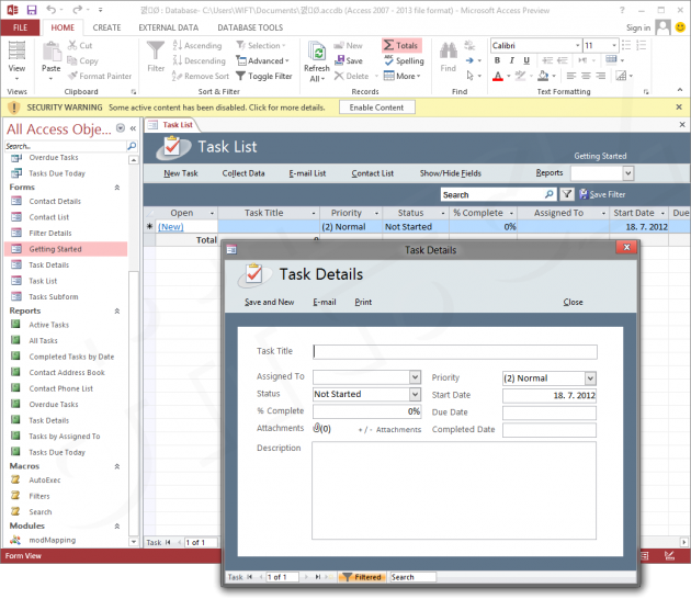 Office 2013 Preview - Access