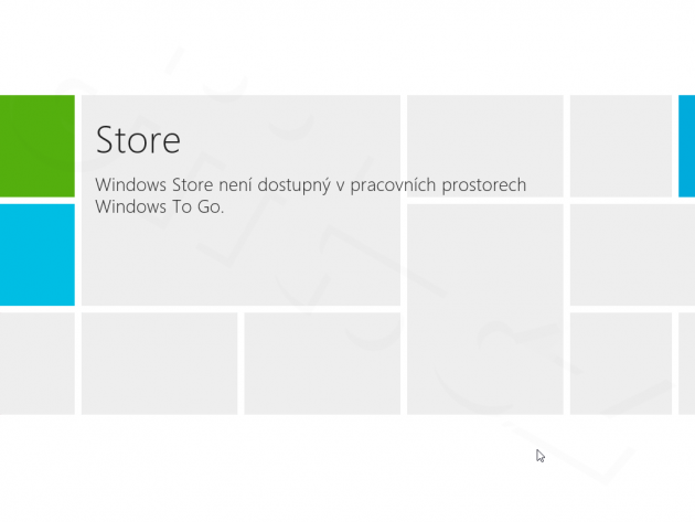 Windows Store není dostupný v pracovních prostorech Windows To Go