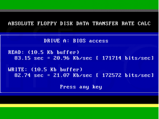 FDTR - rychlost diskety s 21 sektory na stopu