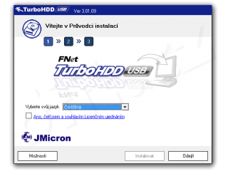 TurboHDD USB JMicron instalátor