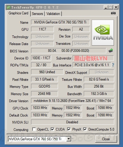 GeForce GTX 750 Ti GPU-Z