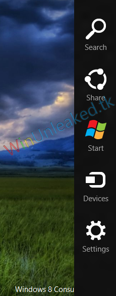 Windows 8 - postranní panel