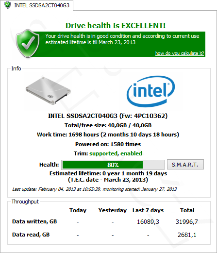 Intel SSD 320 Series 40GB - den 11 - SSDLife