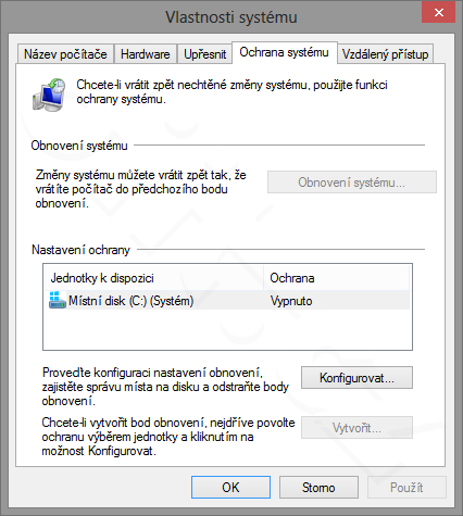 Windows 8 - ochrana systému