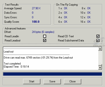 LiteOn SOHW-812S - CDspeed Advanced DAE speed test