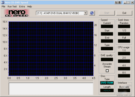 Benq DW822A - CDspeed čtení DVD-RAM