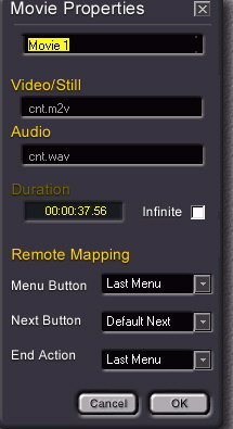 DVDit detail nastavení videa First play