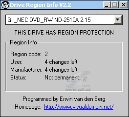 NEC ND-2510A - Region info