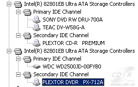 Plextor PX-712SA - v systému na SATA