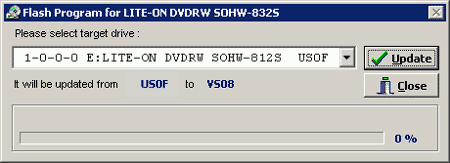 LiteOn Firmware update SOHW-832S ver. VS08