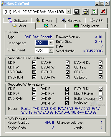 LG GSA-4120B - Nero InfoTool