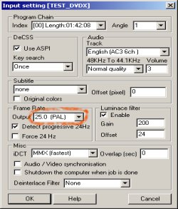 DVDx input settings