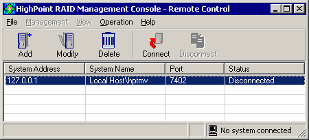 HighPoint RAID Management Console