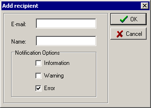 HighPoint RAID Management Console: Nastavení adresáta emailu