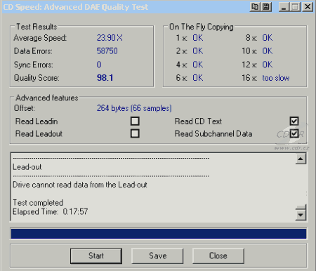 NEC ND-3500A - CDspeed Advanced DAE speed test