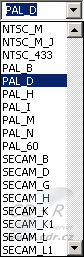 Výběr standardů videa v Plextor GoCap