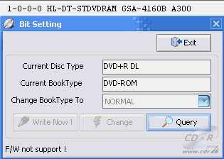 LG GSA-4160B - nastavení BookType