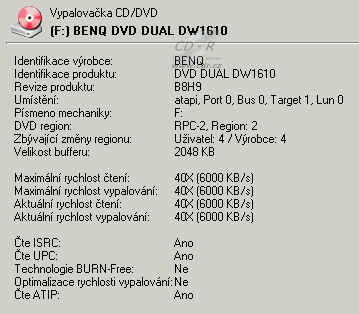 Benq DW1610A - Alcohol 120%