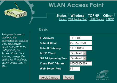 OvisLink WL 1120A - změna IP