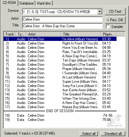 Samsung TS-H552B - Feurio! CD-Text