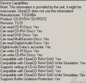 Toshiba SD-R5372 - CloneCD